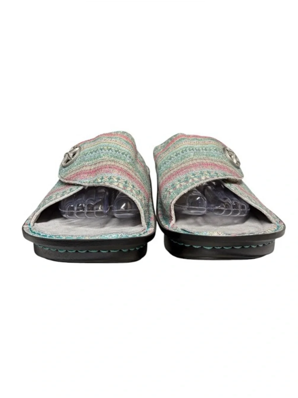 ALEGRIA Kylee Leather Printed Slide Sandals Seascape Starfish EU 41 US 10.5-11 - Picture 3 of 13